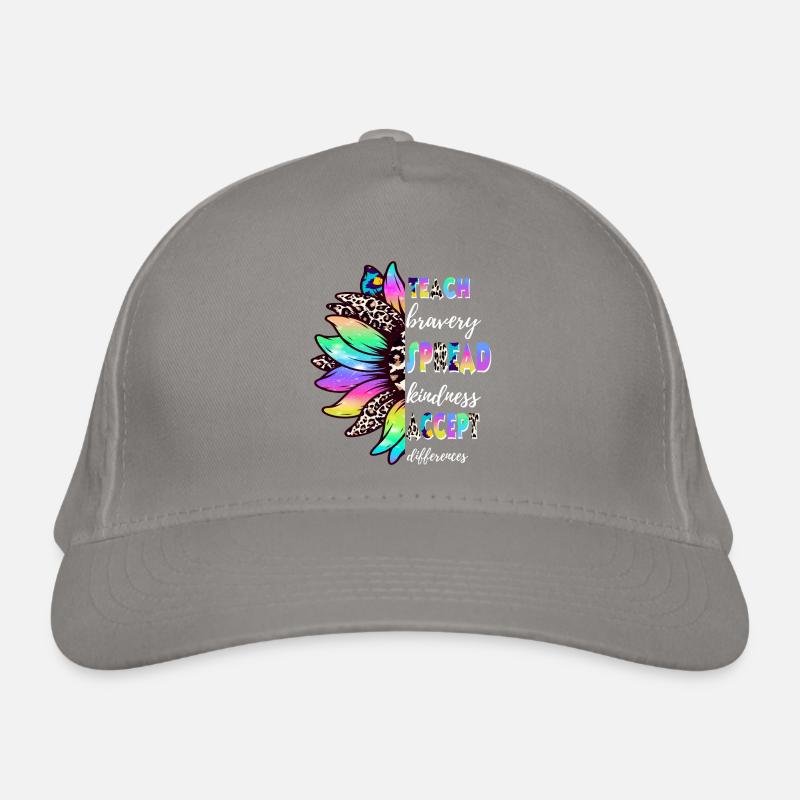 Teach Bravery Spread Kindness Accept Differences Organic Baseball Cap