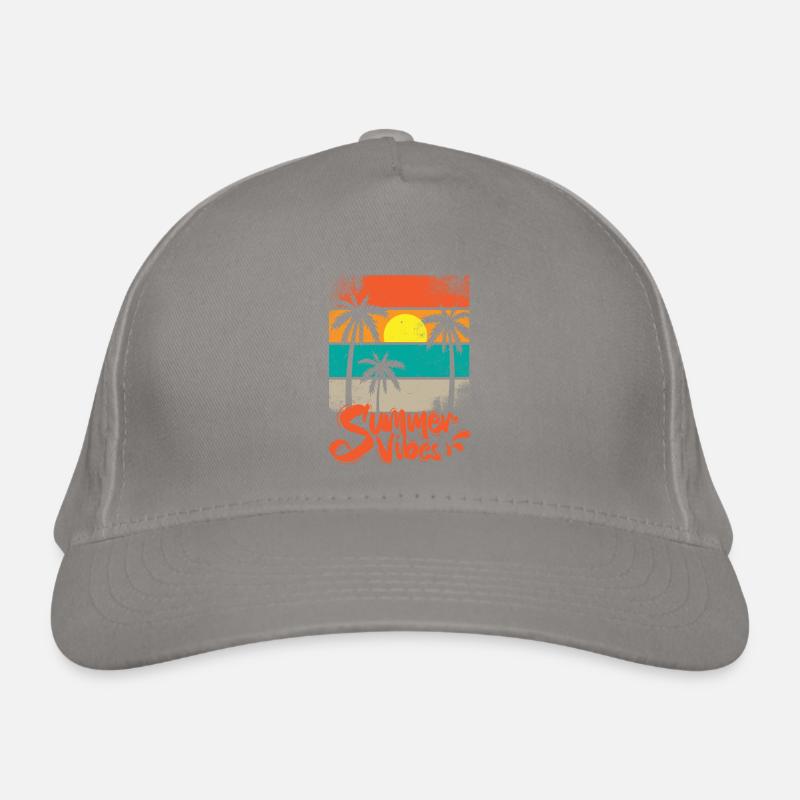 Summer vibes sunset retro Organic Baseball Cap