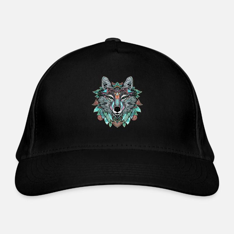Mandala Geometric Wolf ColorFull Organic Baseball Cap