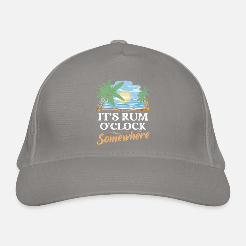 It's Rum O'Clock Somewhere Alcohol Drinking Bio-Baseballkappe