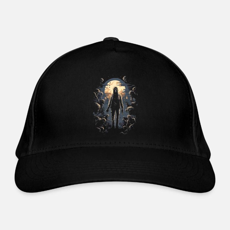 Horreur Halloween: Zombie devant une horde de morts-vivants Casquette classique bio