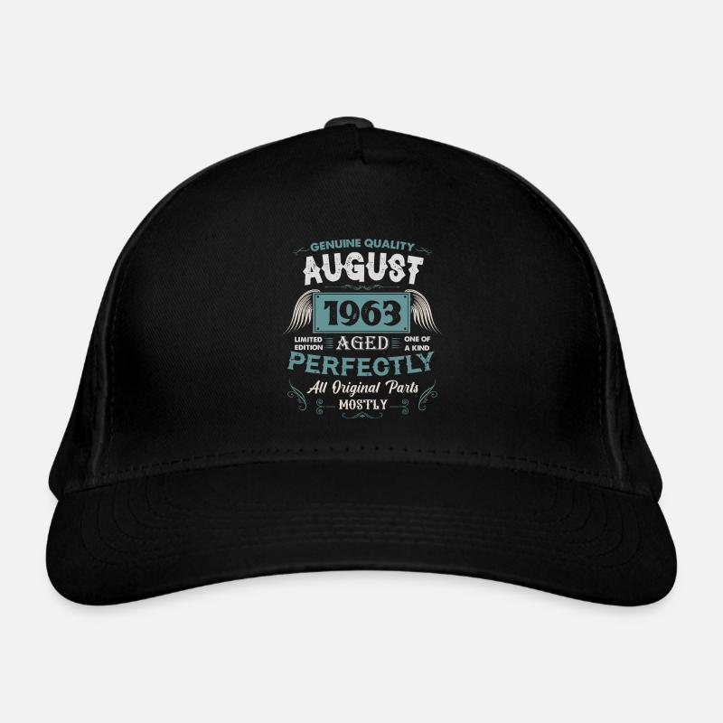 August 1963 Vintage Birthday Gift Organic Baseball Cap