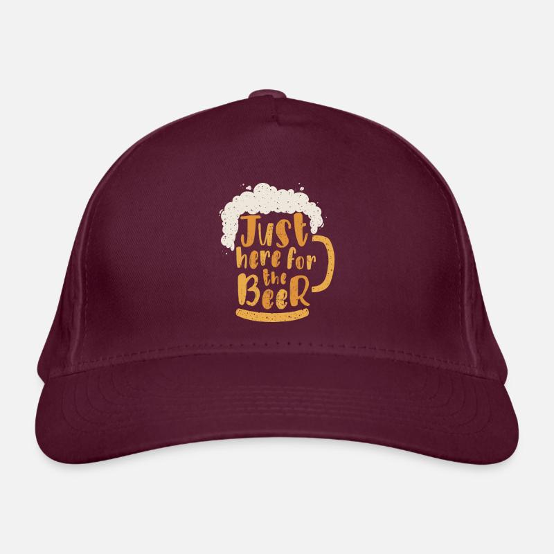 Just here for the beer Organic Baseball Cap