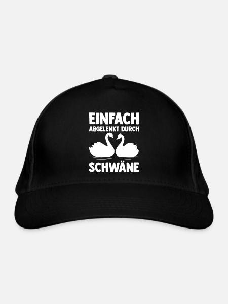 Schwan - Bio-Baseballkappe - Schwarz