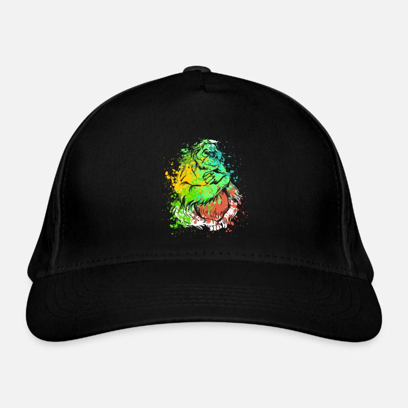 Splash Art Monkey Borneo Orangutan Organic Baseball Cap
