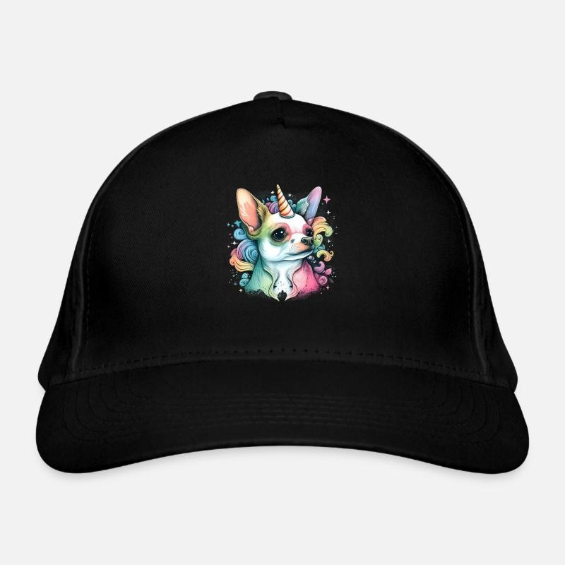 Chihuahua | Bunt Regenbogen LGBTQ Einhorn Hund - Bio-Baseballkappe - Schwarz