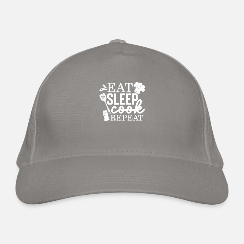 Eat Sleep Cook Repeat Funny Cooking Chef Kitchen Organic Baseball Cap