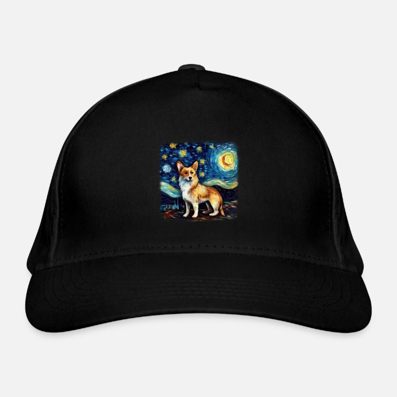 Welsh Corgi Van gogh starry night Organic Baseball Cap