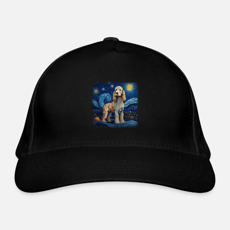 Cocker Spaniel Van gogh starry night - Organic Baseball Cap - black
