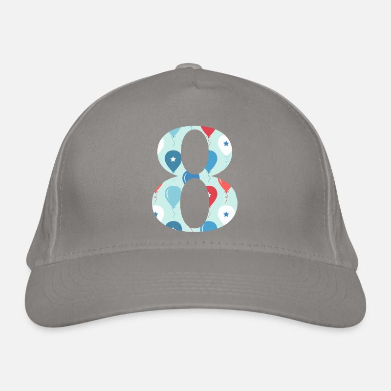8th anniversary balloon Organic Baseball Cap