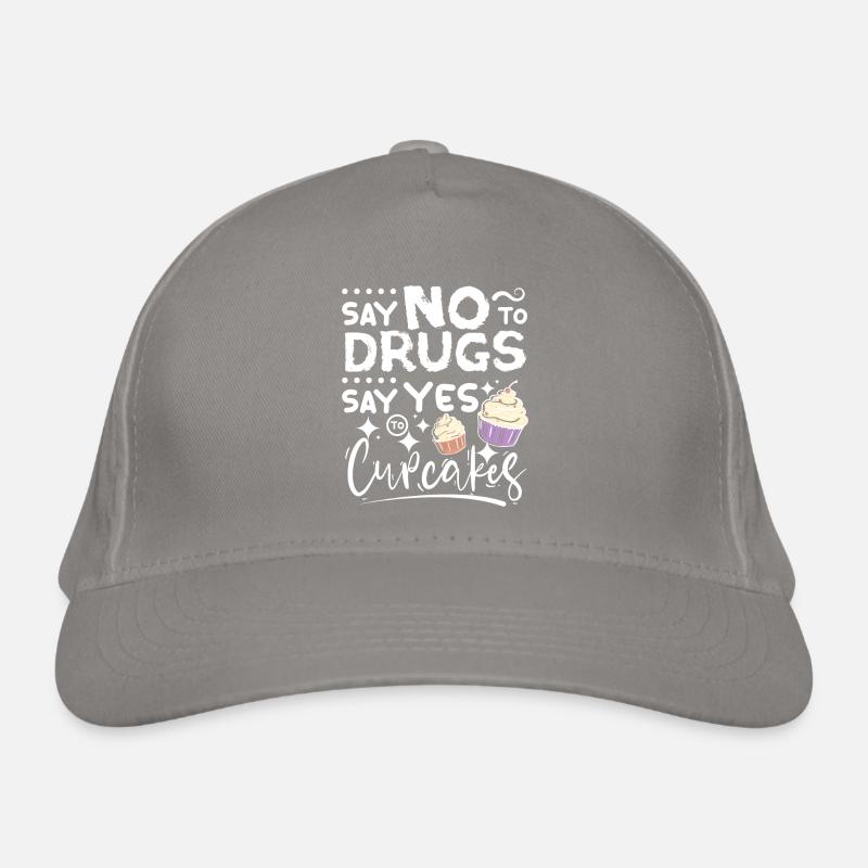 Dites non aux drogues Dites oui aux cupcakes Ruban rouge Casquette classique bio