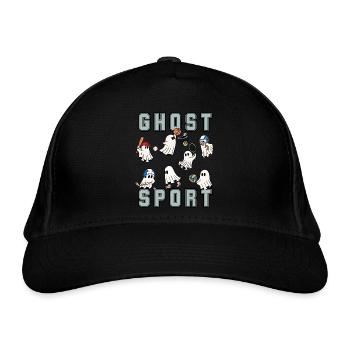 Geist Sport Halloween niedliche Geister - Bio-Baseballkappe - Schwarz - Vorne