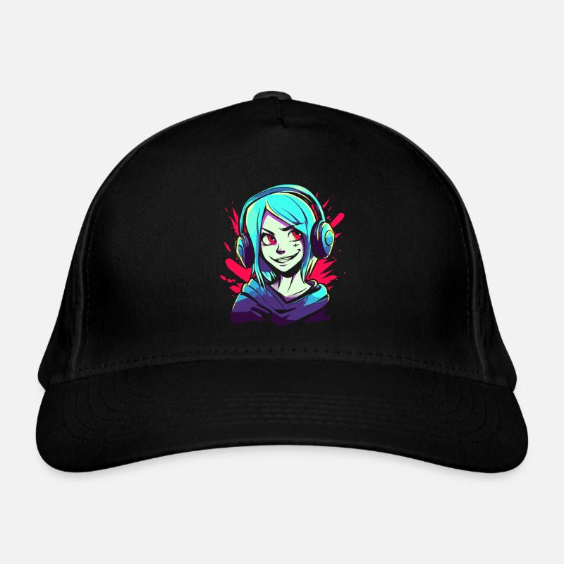 Musique, écouteurs et filles d’anime Casquette classique bio