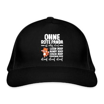 Roter Panda - Bio-Baseballkappe - Schwarz - Vorne