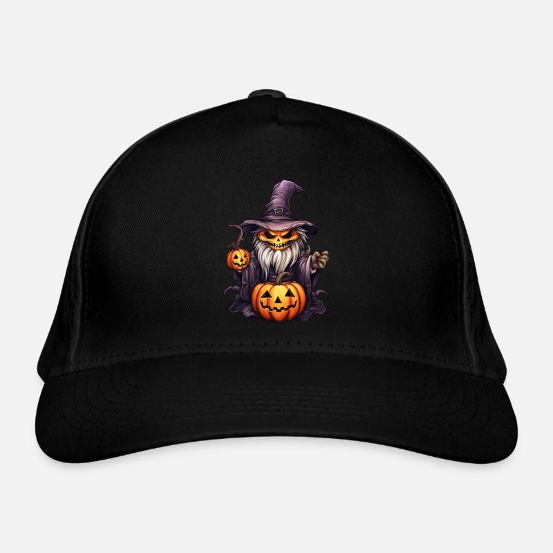 pumpkin skeleton witch Organic Baseball Cap