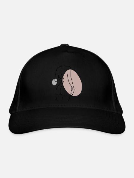 Abstraktes Design Rücken - Bio-Baseballkappe - Schwarz - Vorne