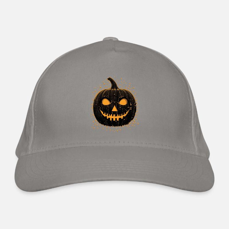 Unheimliche schwarze Jackolantern Bio-Baseballkappe