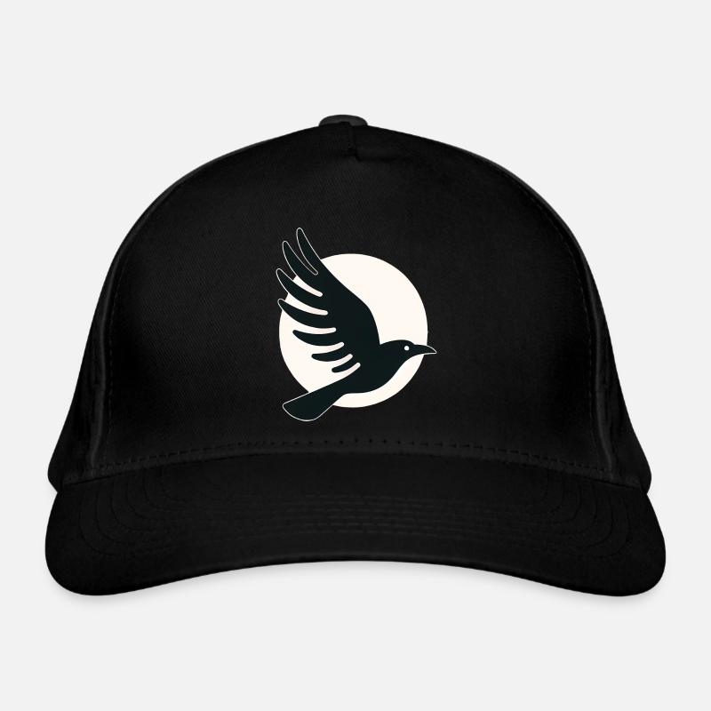 Raven Moon Flight - Organic Baseball Cap - black