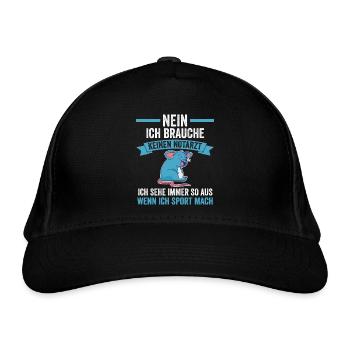 Sportmuffel Morgenmuffel Lustige Sprüche - Bio-Baseballkappe - Schwarz - Vorne