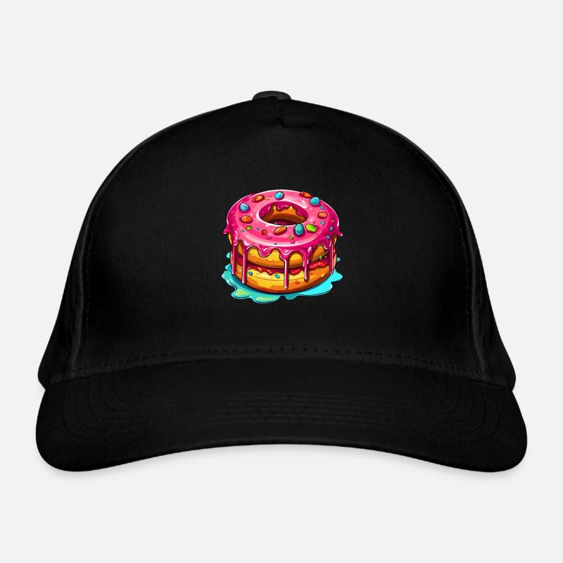 Der glasierte Doppel Donut - Bio-Baseballkappe - Schwarz