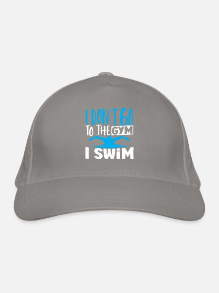 Schwimmer Ich gehe nicht ins Fitnessstudio Ich - Bio-Baseballkappe - Hellgrau - Vorne
