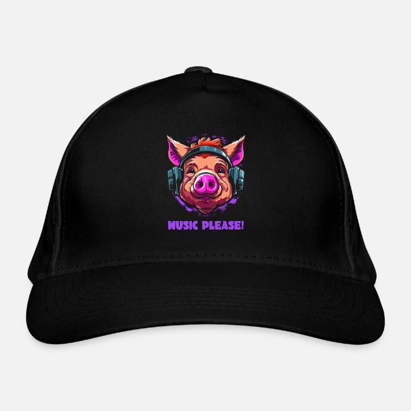 Plus de musique, s’il vous plaît, un cochon heureux Casquette classique bio