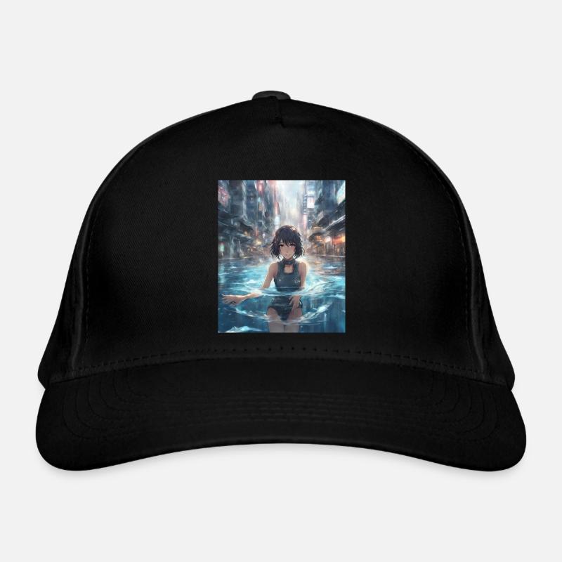 Natation dans la ville de Japan - Casquette classique bio - noir