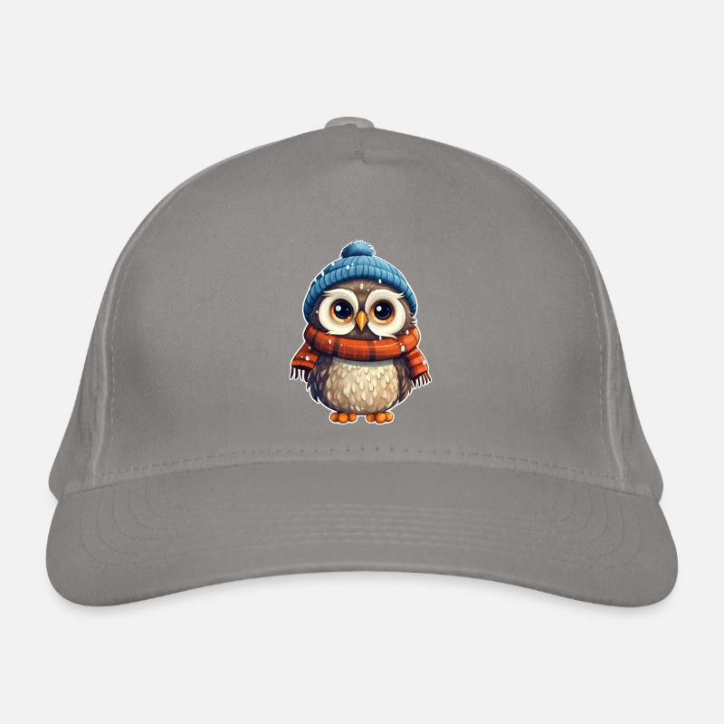 Hibou mignon d’hiver Casquette classique bio