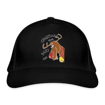 Funny reindeer with Christmas saying - Organic Baseball Cap - black - Front