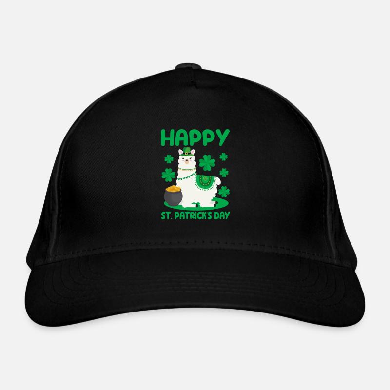 Happy St. Patrick's Day Llama Green Alpaca Lucky Organic Baseball Cap