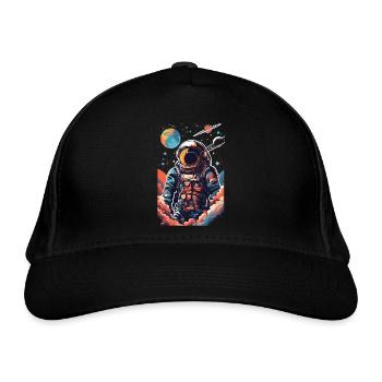 Astronaute cool dans l’espace - Casquette classique bio - noir - Devant
