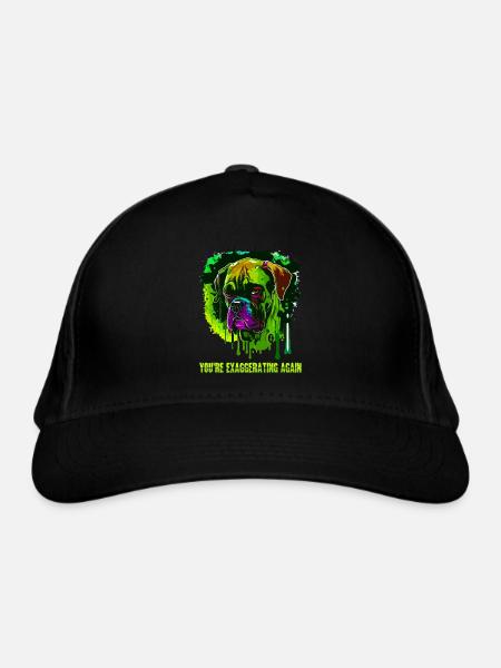Tu exagérées encore, chien cool - Casquette classique bio - noir - Devant