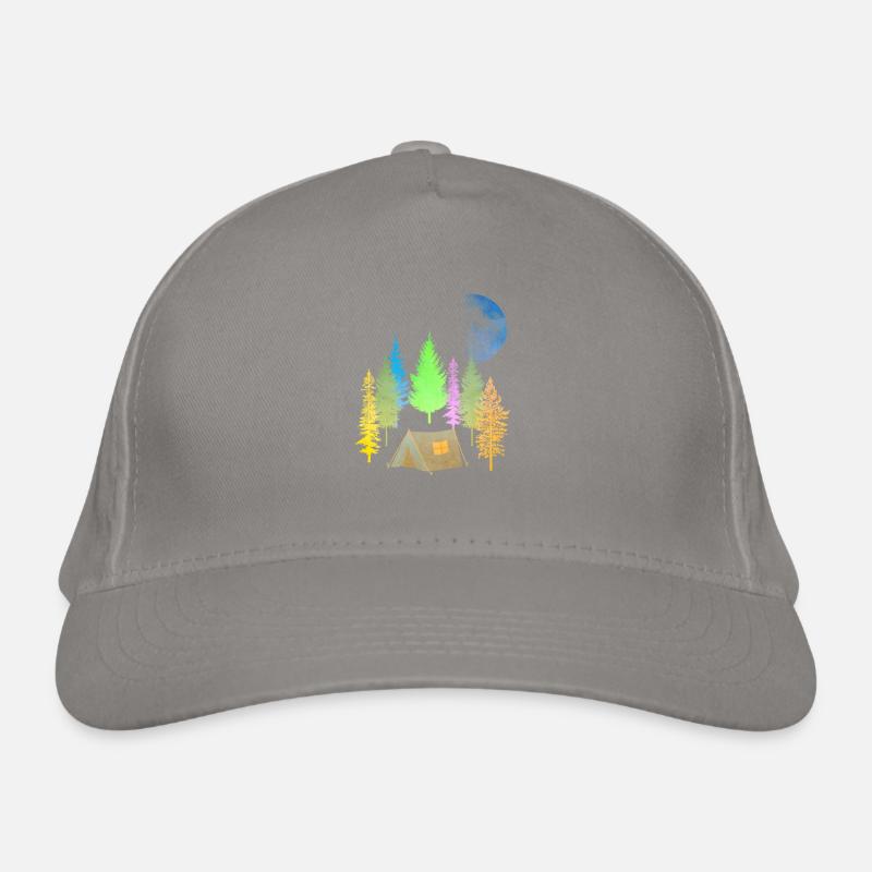 Forêt pleine lune camping Casquette classique bio