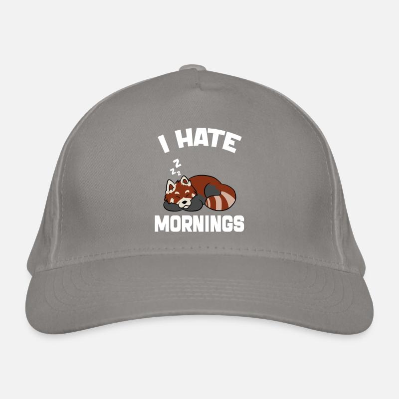 Funny Red Panda i Hate Morning Quote Casquette classique bio