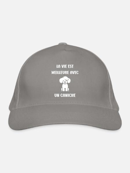 Humour chien petit caniche - Casquette classique bio - gris clair - Devant