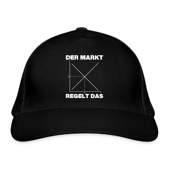Der Markt regelt das - Visual design - Bio-Baseballkappe - Schwarz - Vorne