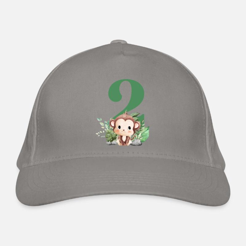 2nd Birthday Monkey Safari Organic Baseball Cap