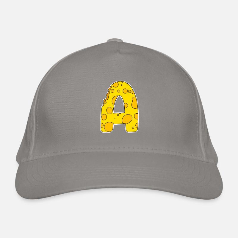 Lettre A - Lettre initiale A - Motif Fromage Casquette classique bio
