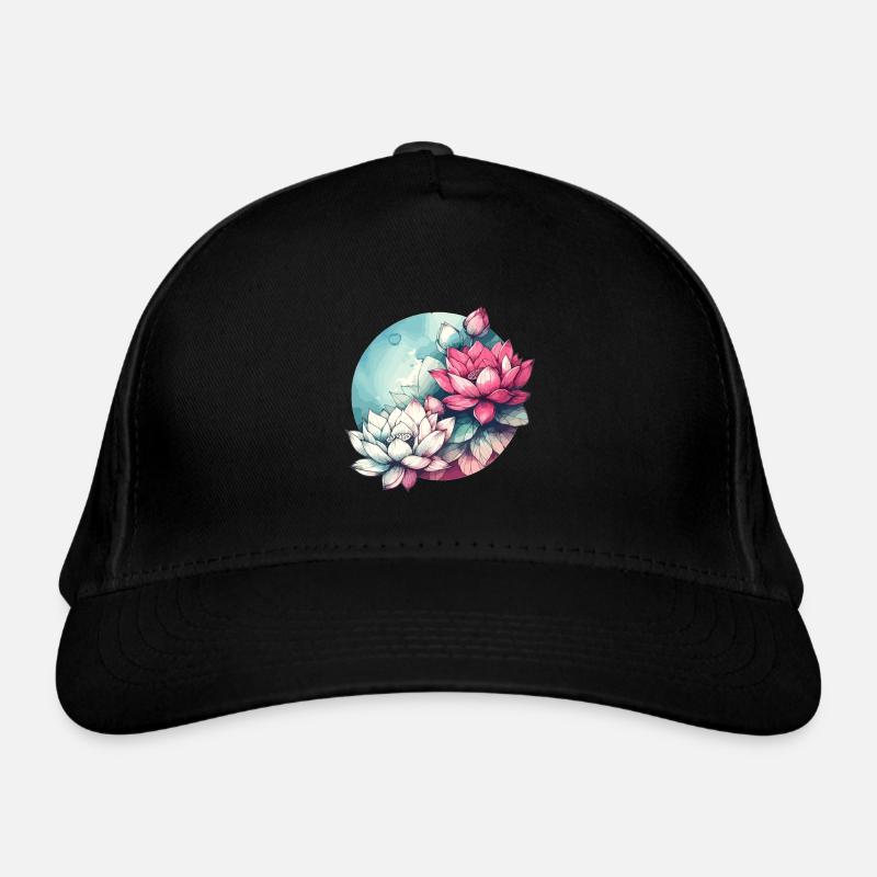 Fleurs de lotus dessinées Casquette classique bio