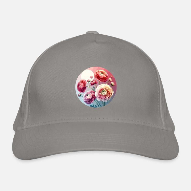 Ranunculus drawn Organic Baseball Cap