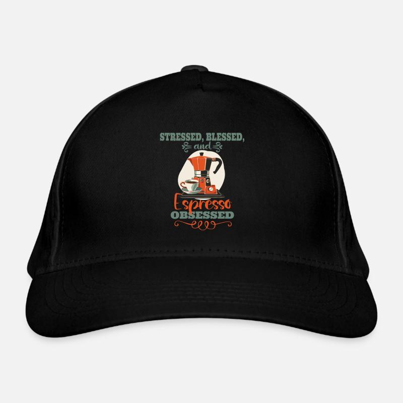 Gestresst Espresso Obsessed - Kaffee Liebhaber Bio-Baseballkappe