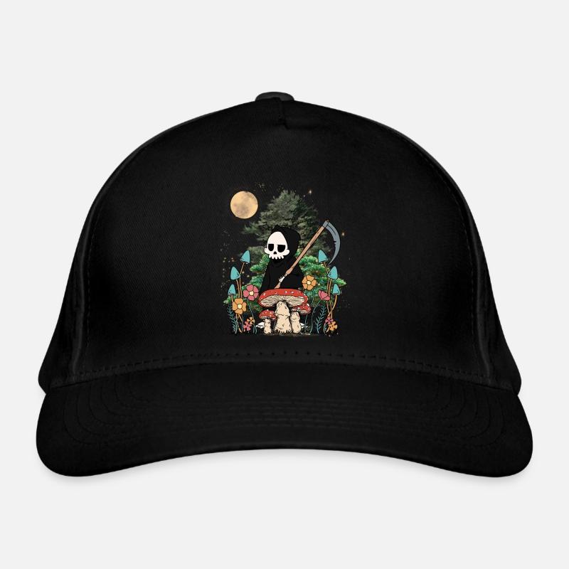 Nature Ghost Ghost Halloween Mushrooms Night Spooky Organic Baseball Cap
