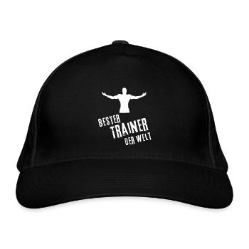 Bester Trainer Geschenk Bester Trainer der Welt - Bio-Baseballkappe - Schwarz - Vorne