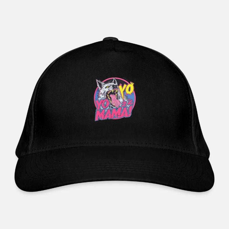 Animal wolf with teeth, yo! Yo Mama, your mother Organic Baseball Cap