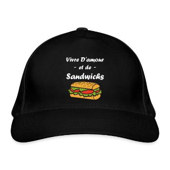 Humour sandwich - Casquette classique bio - noir - Devant