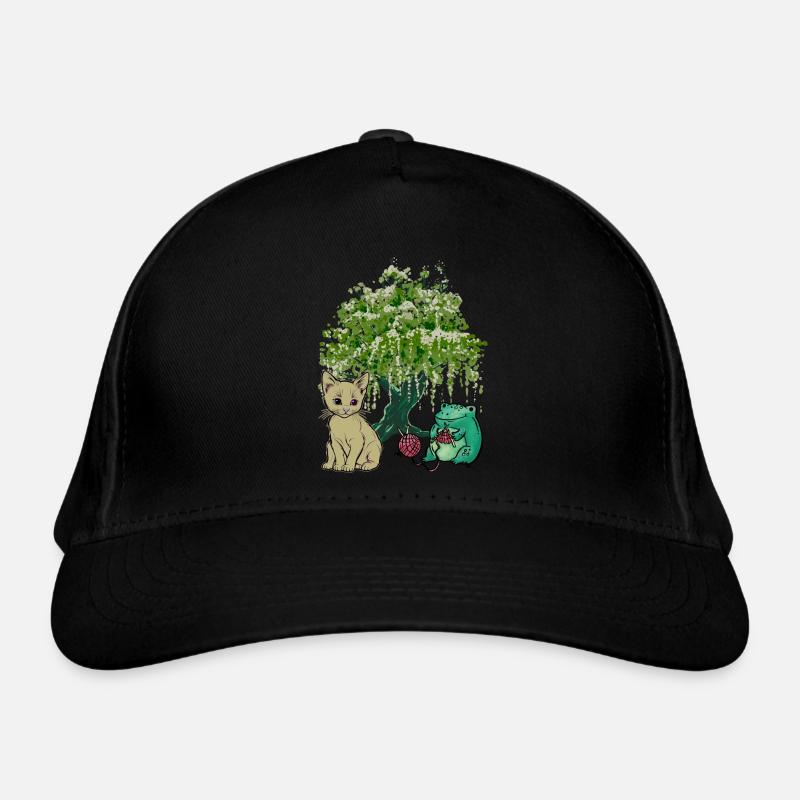 Frosch Katze Natur Freunde Bio-Baseballkappe