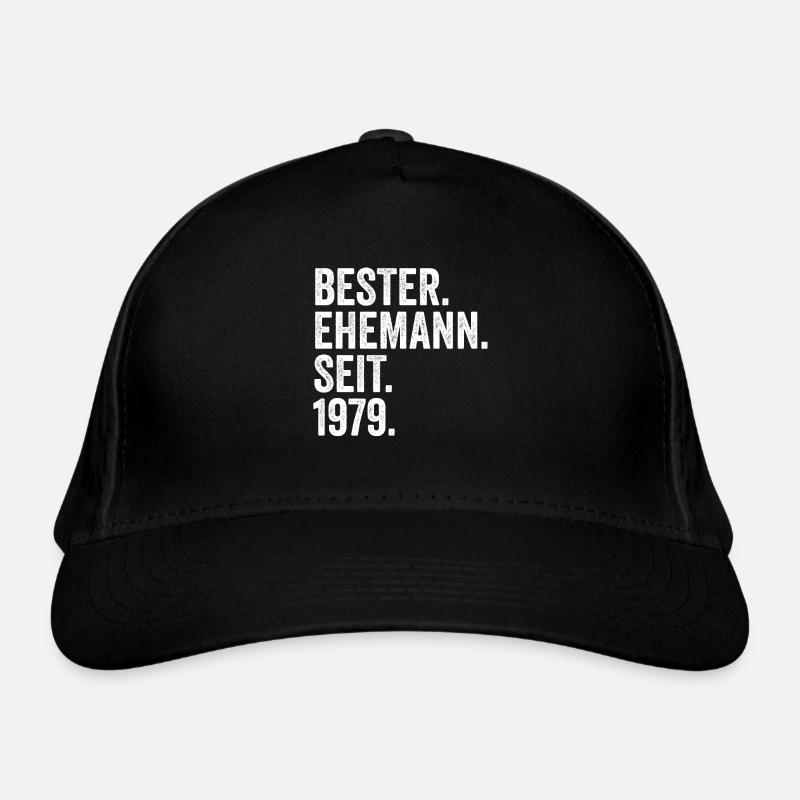 Valentine's Day Best Husband Since 1979 - Organic Baseball Cap - black