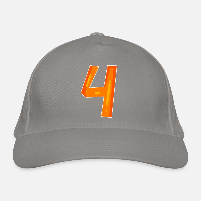 4 orange Bio-Baseballkappe