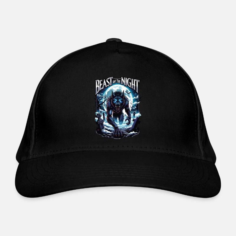Bestie der Nacht - Werwolf Design. Gruselig, cool Bio-Baseballkappe