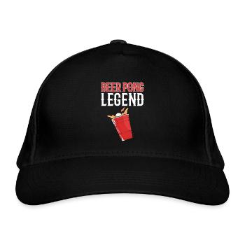Beerpong Bierpong Bier Pong Legende - Bio-Baseballkappe - Schwarz - Vorne